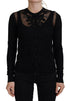 Dolce & Gabbana Black Floral Lace Button Cardigan Sweater
